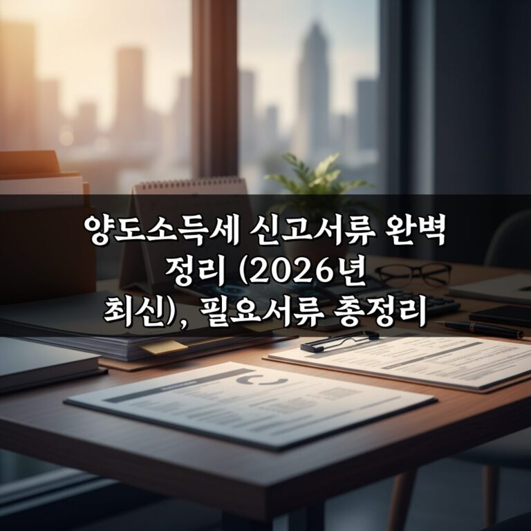 양도소득세 신고서류 완벽 정리 (2026년 최신), 필요서류 총정리