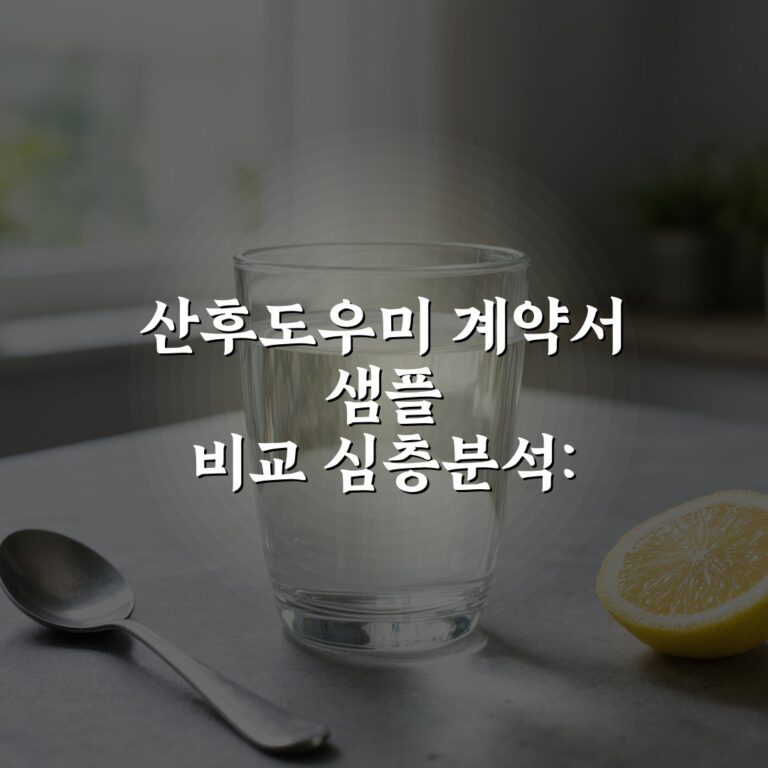 산후도우미 계약서 샘플 비교 심층분석: 7가지 필수 체크포인트