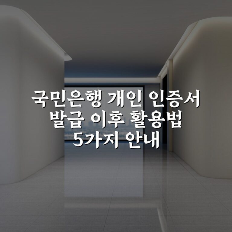 국민은행 개인 인증서 발급 이후 활용법 5가지 안내