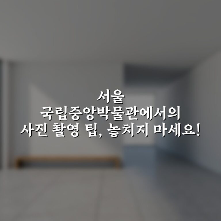 서울 국립중앙박물관에서의 사진 촬영 팁, 놓치지 마세요!