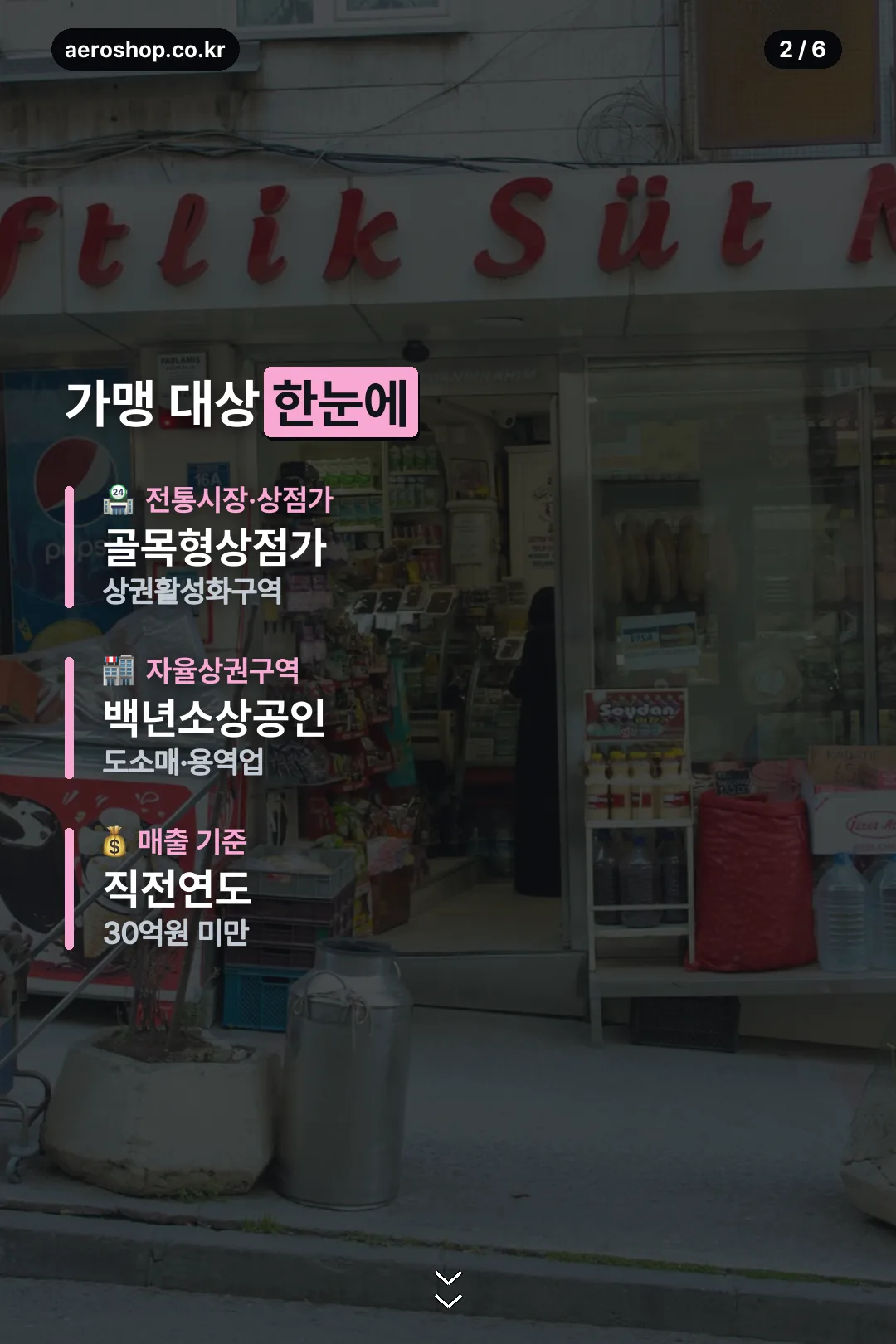 가맹 대상 한눈에