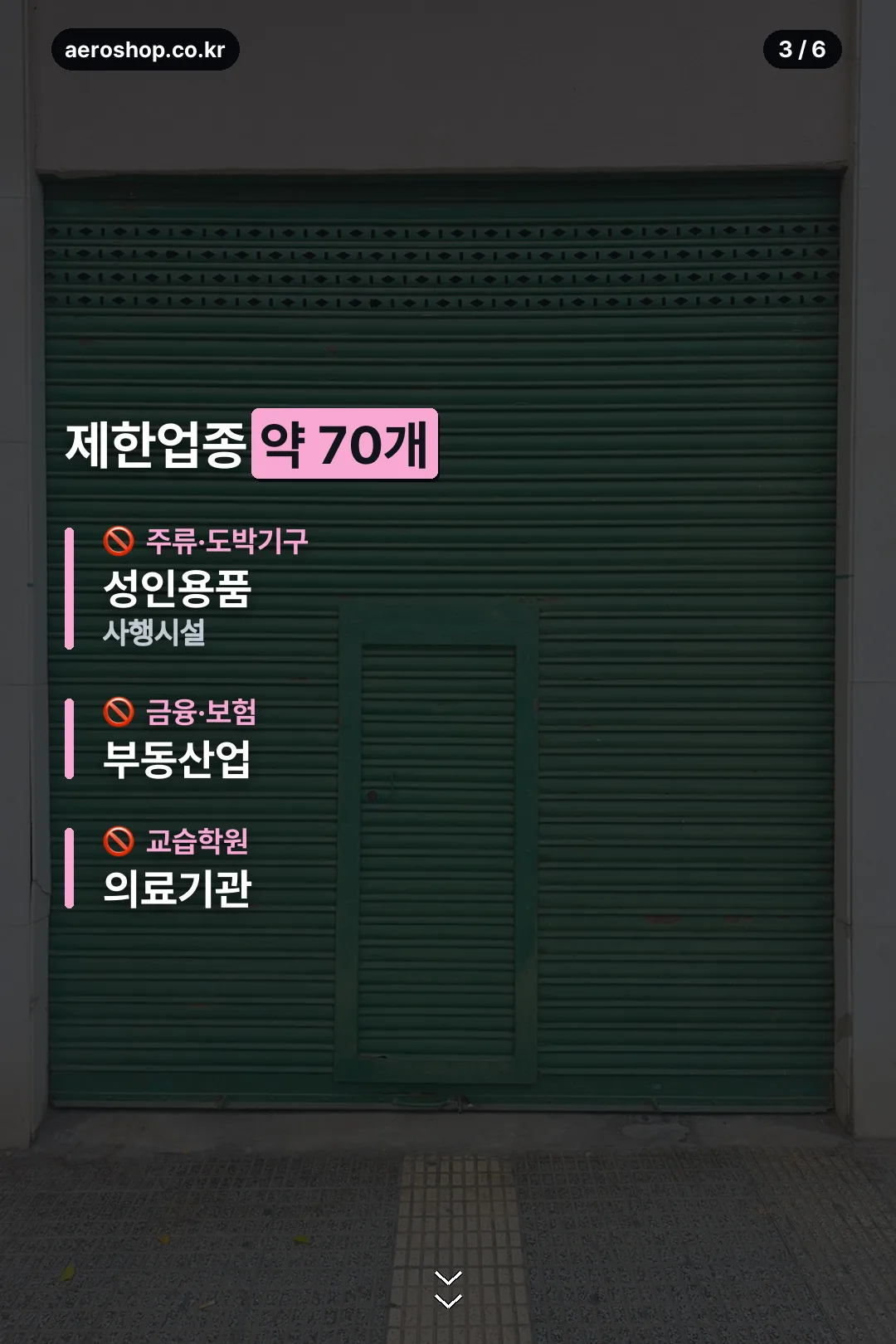 제한업종 약 70개