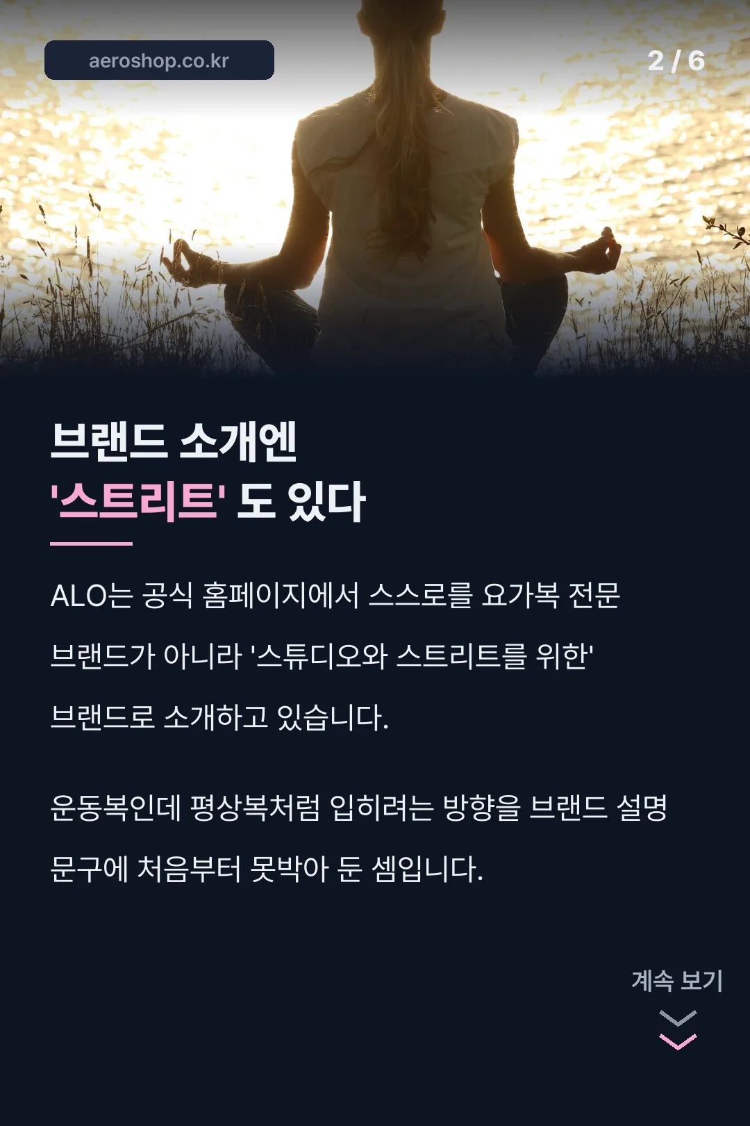 브랜드 소개의 의외 문구