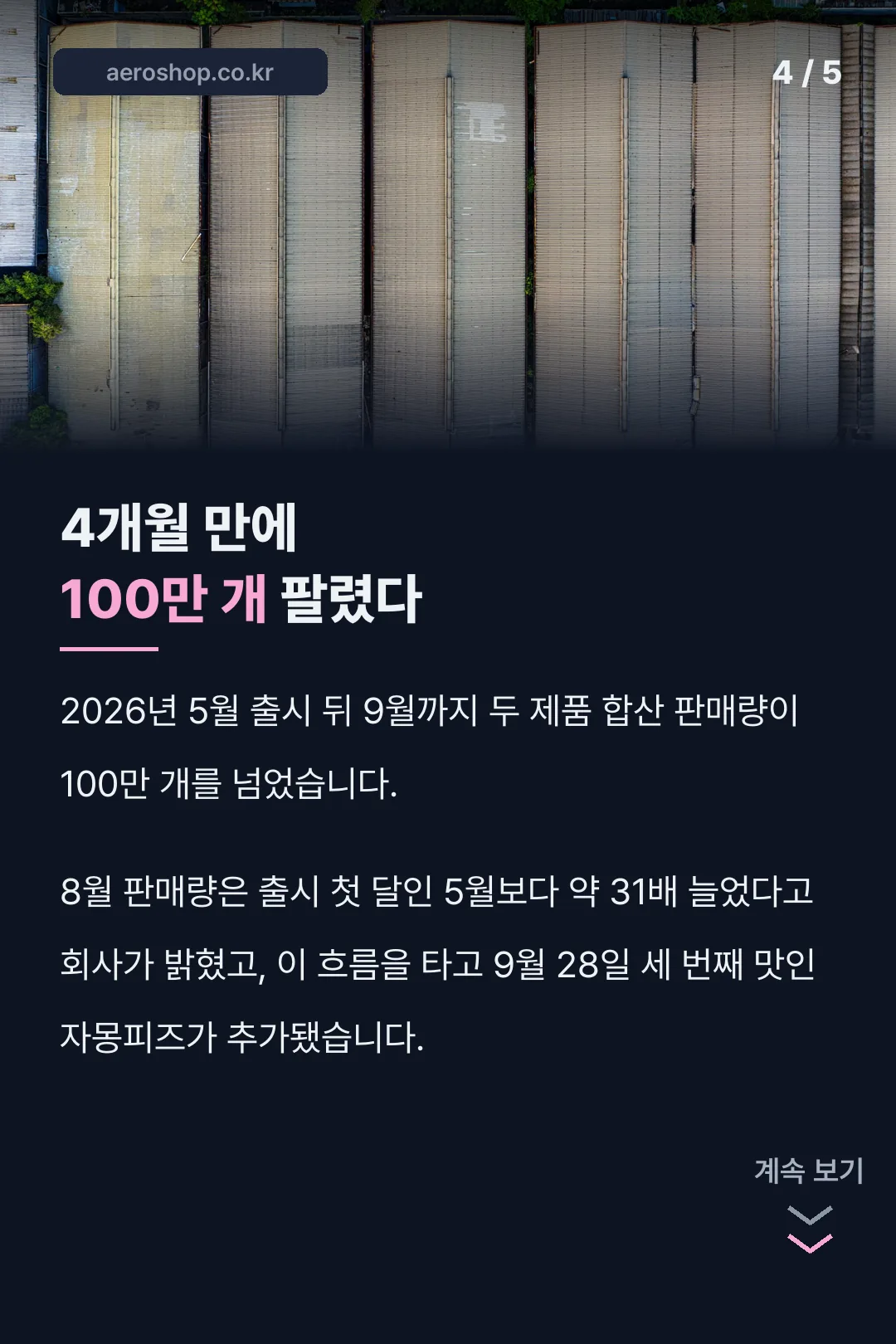 4개월 만에 100만 개 판매