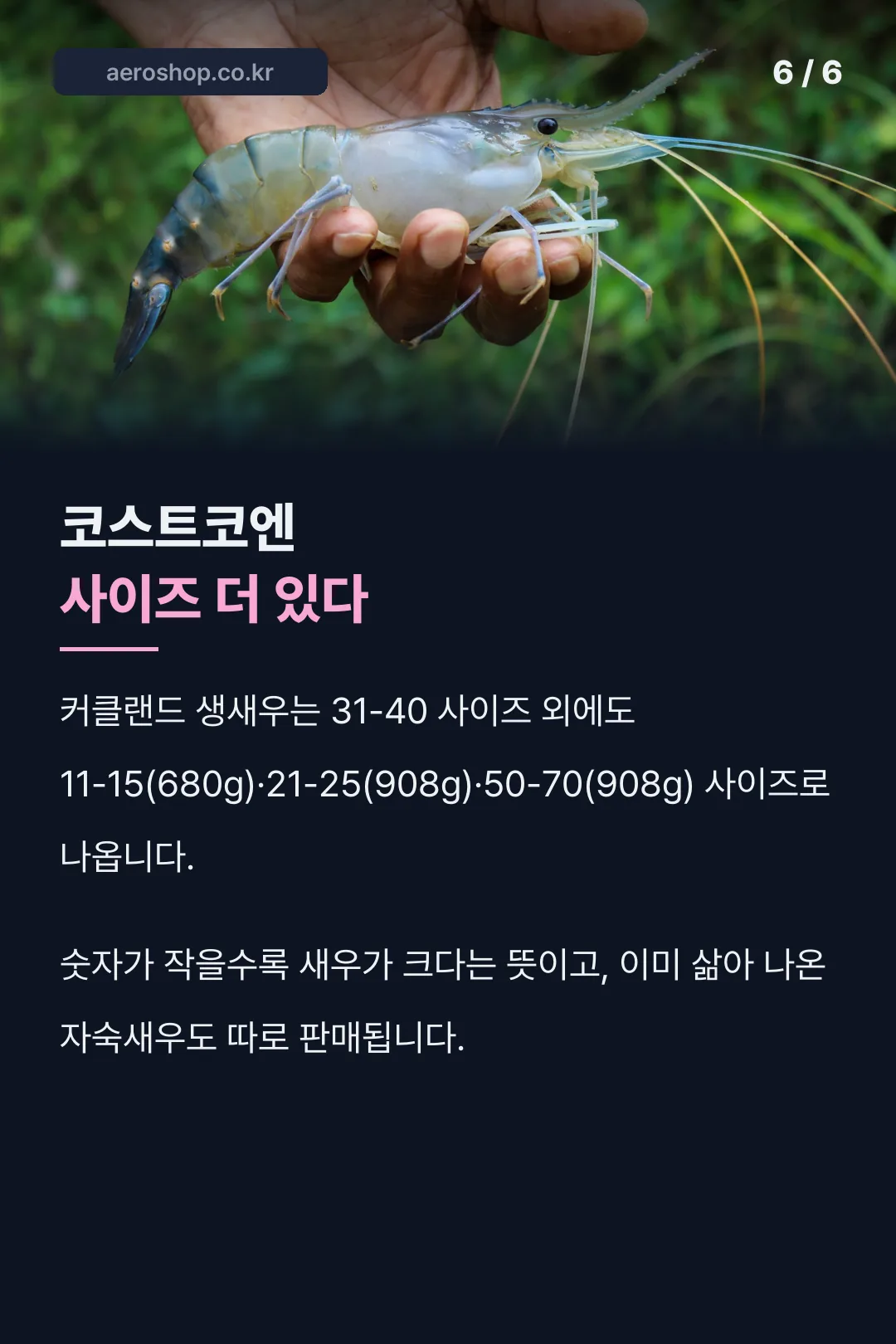 코스트코 생새우 다른 사이즈들