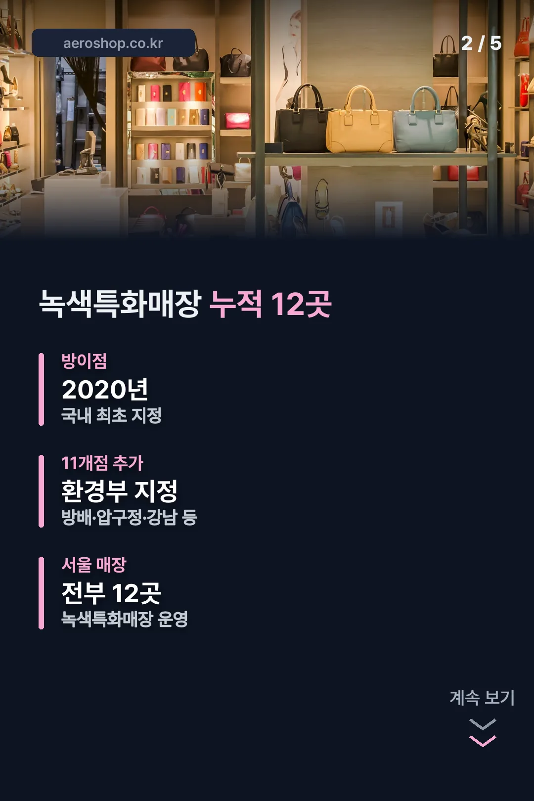 녹색특화매장 누적 12곳